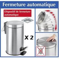 POUBELLE - CORBEILLE Poubelle inox à pédale Easy-Close - 3L+12L