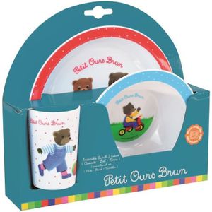 Petit Ours Brun Ensemble lunch : Assiette - Verre - Bol