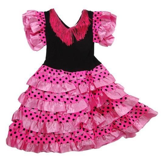 Robe de danse flamenco fillette 2 ans rose à pois Achat / Vente