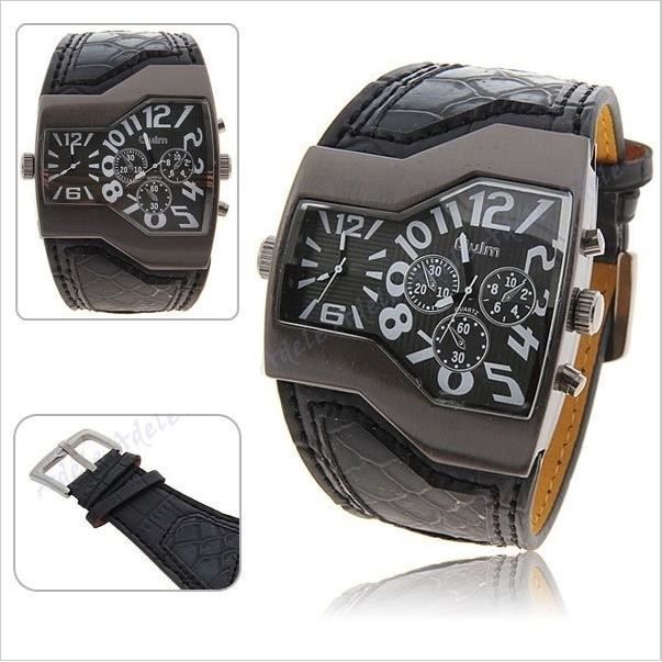 Montre Bracelet En Cuir Large