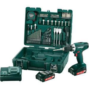 METABO Perceuse visseuse 2x18V 2Ah Li + 65 acces