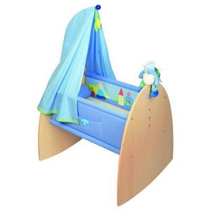 CIEL DE LIT BEBE  Au pays des rêves - Voile bleu pour berceau