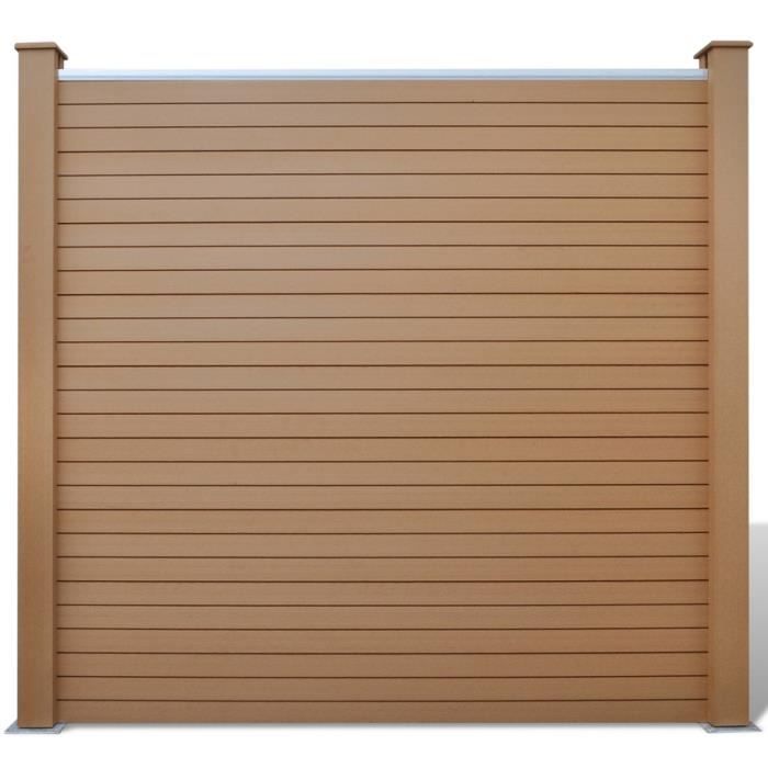 Panneau de cloture de jardin carre en wpc marron achat / vente ... Intimité clôture Créatif
