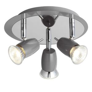 Plafonnier ? 3 lumi?res Kora 2xGU10 40W anthracite et chrome