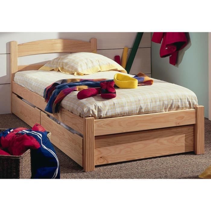 lit 2 personnes fez en pin massif avec sommier