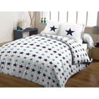 PARURE DE COUETTE CASATXU Housse 240x260cm + 2 Taies STARS NAVY