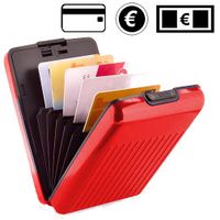 Porte cartes en aluminium rouge Porte cartes en aluminium rouge