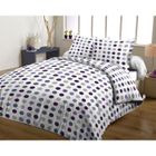 PARURE DE COUETTE CASATXU Housse 220x240cm + 2 Taies POIS VIOLET