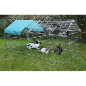 KERBL Enclos extérieur zingué avec bâche pour petits animaux - 220x103x103cm