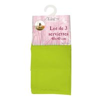 SERVIETTE DE TABLE  Lot de 3 serviettes de table "ALIX" anis