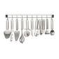LOT USTENSILES  Support inox + 10 ustensiles métal