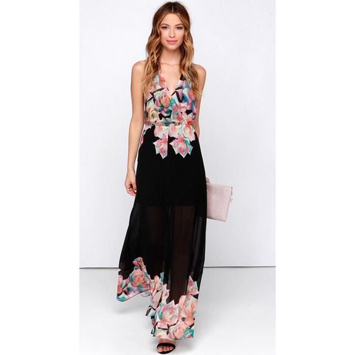 Fleur ROBE Maxi D'Impression Sangle De BohÃ¨me ROBE Sexy VÃªtements De ...