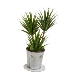 Plante artificielle Yucca - Pot en ZINC - Hauteur 35 cm