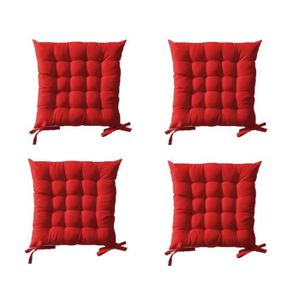TODAY Lot de 4 assises matelassées 16 points 100% coton 40x40 cm pomme d'amour