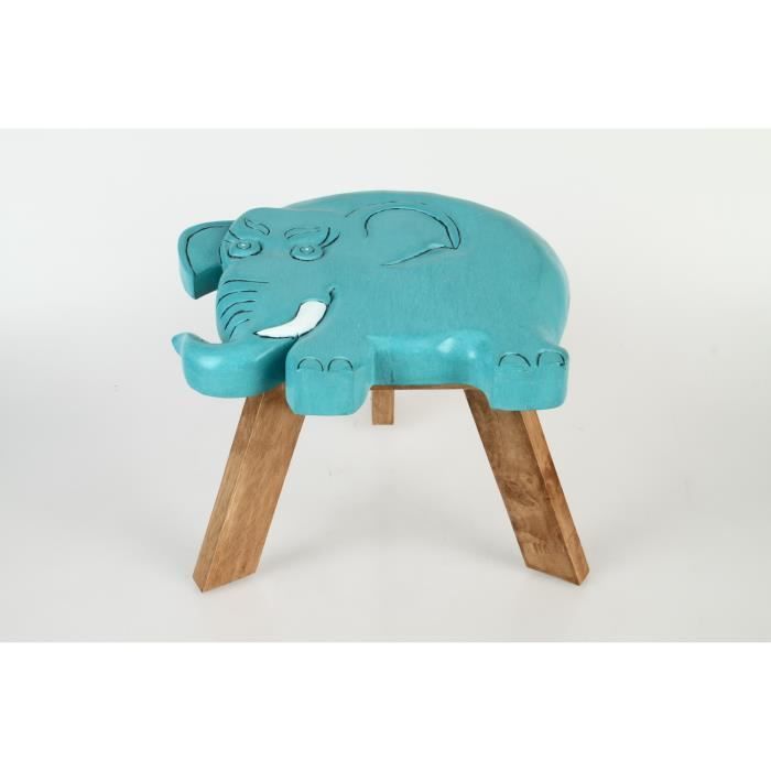 Tabouret Enfant En Bois Massif Agas Own - 25x25x25 Cm, Charge 100kg - Motifs Colorés, Fait Main