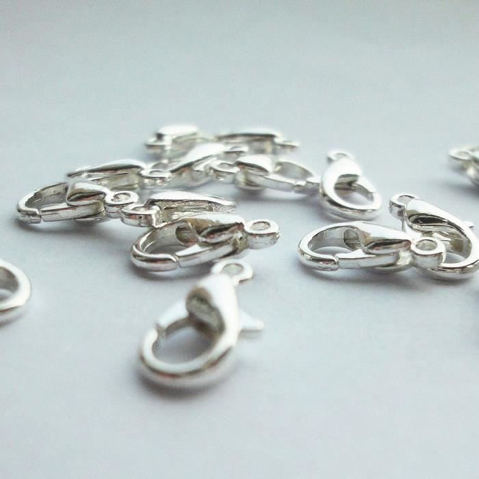 Lot De 6 Fermoirs En Acier Inoxydable Argenté Pour Bracelets Et Colliers - Mousquetons à Double Ouverture, Résistants - Accessoire Bijoux Pour Créateurs Professionnels Ou Amateurs