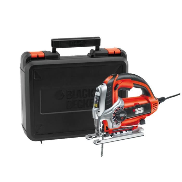 Scie Sauteuse Black+Decker 550W - Pendulaire AutoSelect, Coupe Jusqu'à 80mm - Avec Lame Et étui