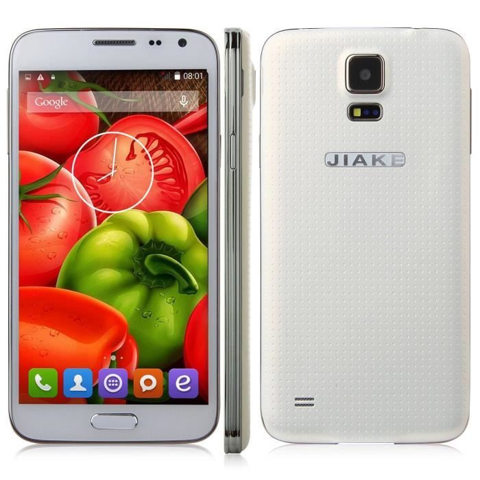 Telephone portable Smartphone JIAKE G9006 Android 5 Pouce BLANC Moins