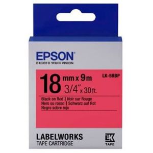 EPSON Cartouche étiquettes LK-5RBP - Noir / rouge - 18mm / 9m
