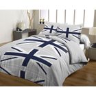 PARURE DE COUETTE CASATXU Housse 220x240cm + 2 Taies FLAG GREY
