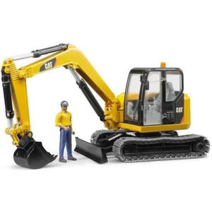 BRUDER - 2466 - Mini pelleteuse CATERPILLAR avec personnage - Echelle 1:16