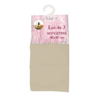 SERVIETTE DE TABLE  Lot de 3 serviettes de table "ALIX" ficelles