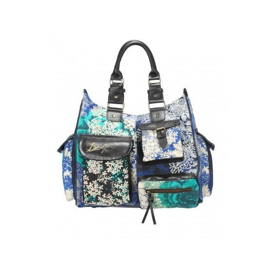 Desigual Sac Bleu CO BIG ROSE 30X5025 - Description Beau volume ... Desigual Sac Bleu CO BIG ROSE 30X5025 - Description Beau volume ...