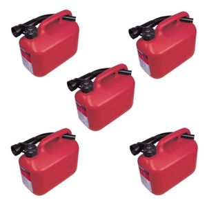 LOT de 5 JERRICANS PLASTIQUE 5L