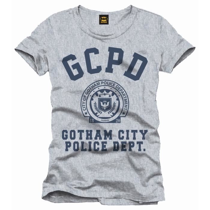 Tee Shirt Gris GCPD Gotham City Batman Gris Achat / Vente t shirt