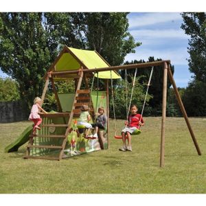 SOULET Aire de jeux bois SOLOGNE L. 5,65 m P. 2,75 m H. portique 2,35 m balançoire enfant