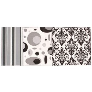 motifs noir et blanc 33x33cm - lot de 12 serviettes composÃ© de 3 ...