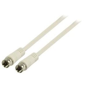 VALUELINE VLSP41000W150 Câble antenne F M - F M F mâle - F mâle 15.0 m - Blanc