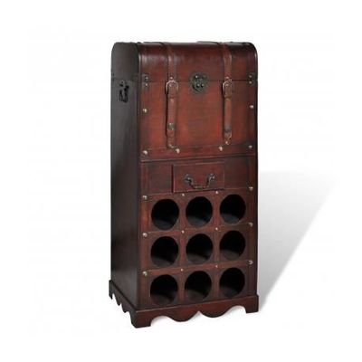 etagere de rangement en bois pour 9 bouteilles