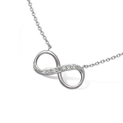 Collier en argent 925000 rhodiÃ© et oxyde de zirconium.Longueur : 40 ...