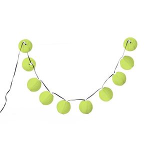 HOMEA Guirlande 10 Lanternes Solaires Chinoises - Vert Anis - 7.6 cm