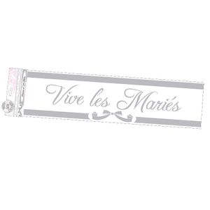 Banderole "VIVE Les MARIES" Avec Ruban - Décoration Voiture Mariage - Guirlande Cœur