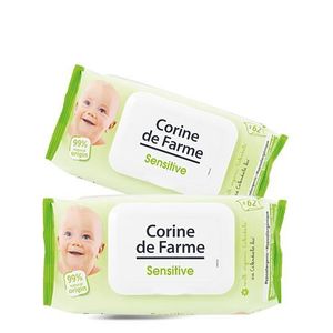 lingettes sensitive au calendula bio pour bebe avec devidoir x62