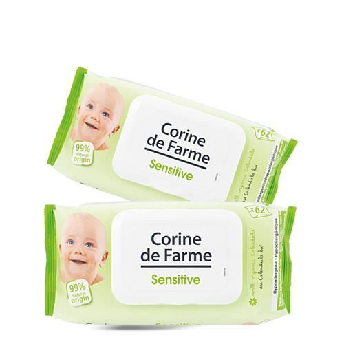 Lot de 2 paquets de Lingettes b&eacute;b&eacute; x62 au Calendula Bio avec