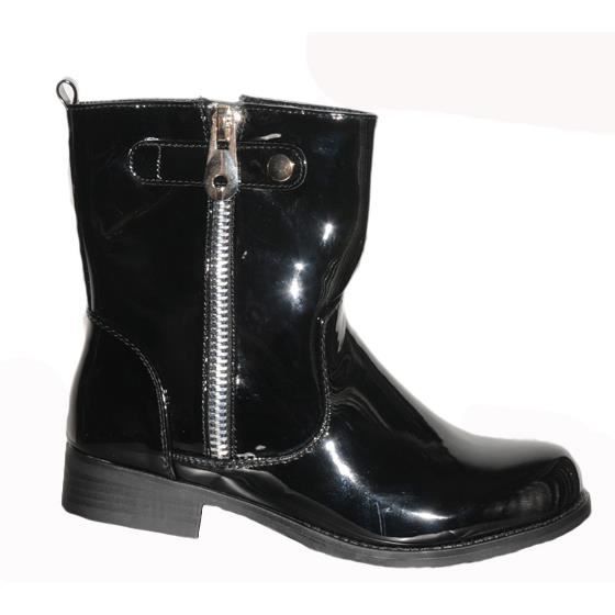 boots noir vernis femme