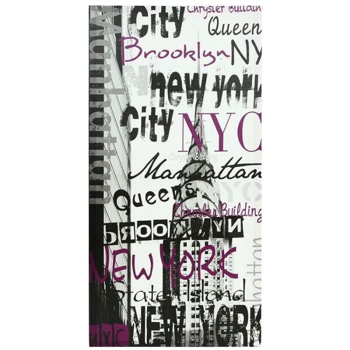 Lot 2 Cadres Toile Déco Londres & New York - Tons Violet/sépia - 20x20 Cm - Neufs