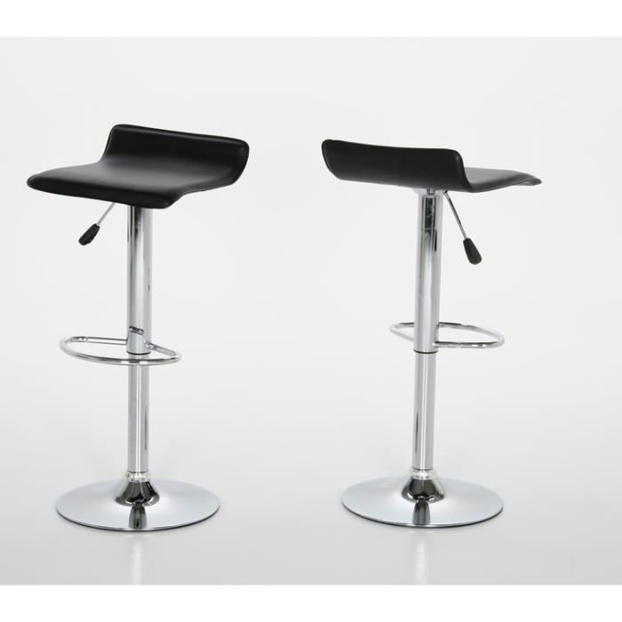 Générique Lot de 2 Tabourets de bar noirs simili cuir pas cher Achat /