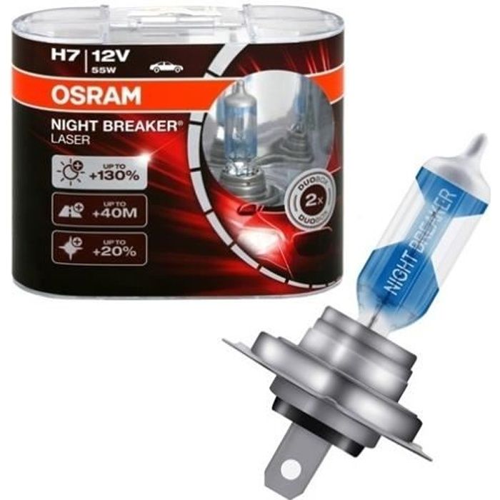 2 AMPOULE H7 12V 55W OSRAM NIGHT BREAKER LASER +130 +40M +20 Achat