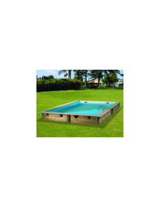 UBBINK Piscine octogonale en bois Linéa 300x300xH126 cm - Liner bleu