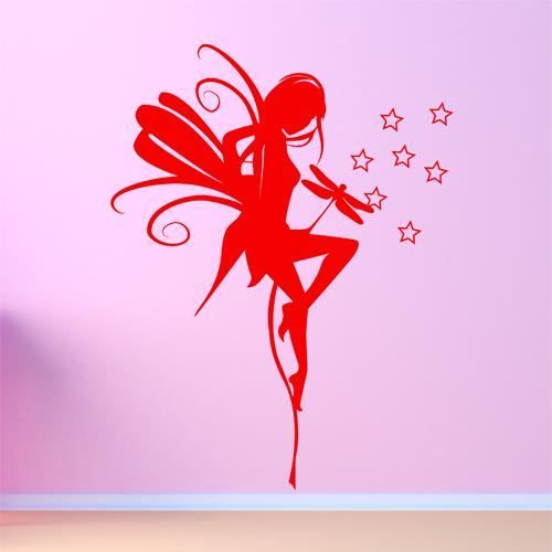 Stickers Fée rouge géant Achat / Vente stickers Cdiscount