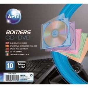 APM 570249 Slimcase 10 Boitiers CD Couleur