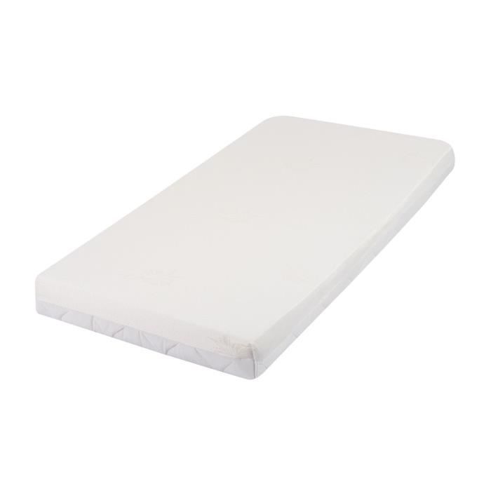 Matelas En Mousse Ferme Avec Housse Amovible 80 X 200 Cm En Polyester Blanc Et Gris Cheer