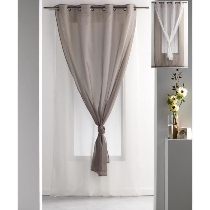 Rideaux Et Voilage Voilages Voilage Double Oeillets Reversible 140 X 240 Cm Achat