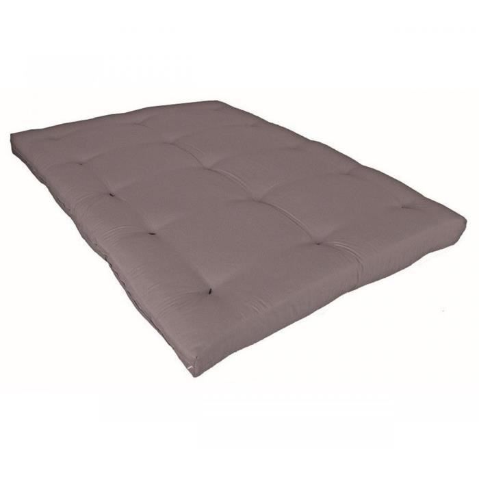 Futon 90x190 matelas futon taupe en coton 90x190 achat vente futon Futon 90x190 matelas futon taupe en coton 90x190 achat vente futon