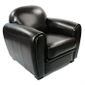  Fauteuil Club cuir noir - cuir de buffle