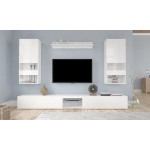 NEVERLAND Ensemble séjour contemporain laqué blanc - L 268 cm